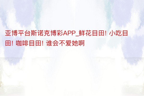 亚博平台斯诺克博彩APP_鲜花目田! 小吃目田! 咖啡目田! 谁会不爱她啊